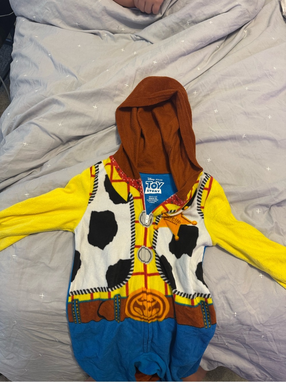 Disney Toy Story Woody Kids Hooded Pajamas - Yellow/Brown/Blue